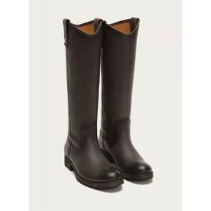 Frye Melissa Button Lug Tall Leather Ridin…